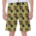 Vintage Flower Patchwork Pattern Print Men's Beach Shorts