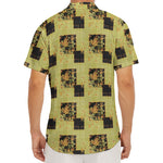 Vintage Flower Patchwork Pattern Print Men's Deep V-Neck Shirt