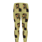 Vintage Flower Patchwork Pattern Print Men's leggings