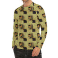 Vintage Flower Patchwork Pattern Print Men's Long Sleeve Rash Guard
