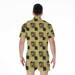 Vintage Flower Patchwork Pattern Print Men's Rompers