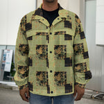 Vintage Flower Patchwork Pattern Print Men's Shirt Jacket