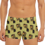 Vintage Flower Patchwork Pattern Print Men's Short Boxer Briefs