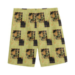 Vintage Flower Patchwork Pattern Print Men's Sports Shorts