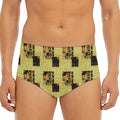 Vintage Flower Patchwork Pattern Print Men's Triangle Swim Briefs