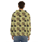 Vintage Flower Patchwork Pattern Print Men's Velvet Pullover Hoodie