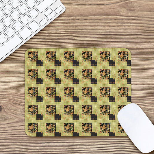 Vintage Flower Patchwork Pattern Print Mouse Pad