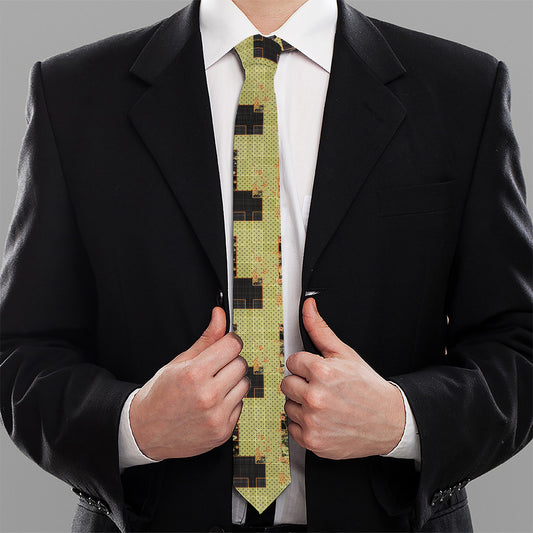 Vintage Flower Patchwork Pattern Print Necktie