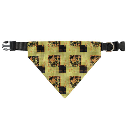Vintage Flower Patchwork Pattern Print Over The Collar Dog Bandana