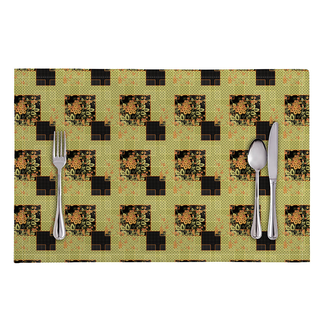 Vintage Flower Patchwork Pattern Print Placemat