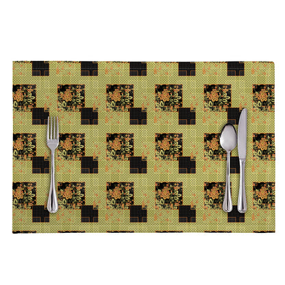 Vintage Flower Patchwork Pattern Print Placemat