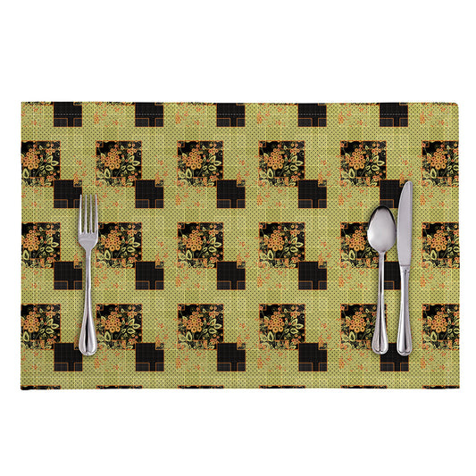 Vintage Flower Patchwork Pattern Print Placemat