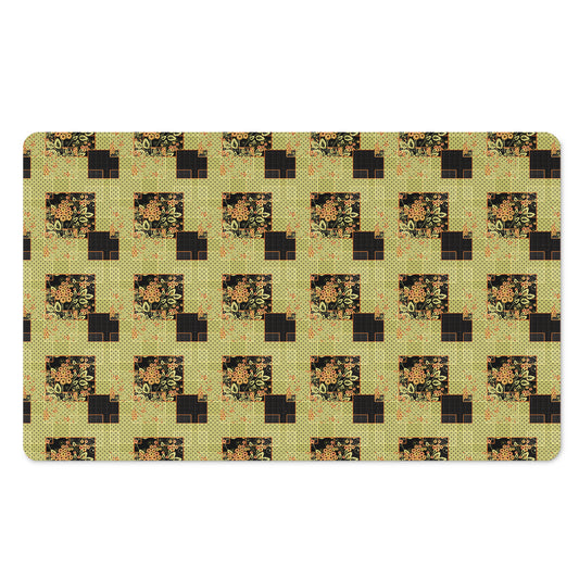 Vintage Flower Patchwork Pattern Print Polyester Doormat