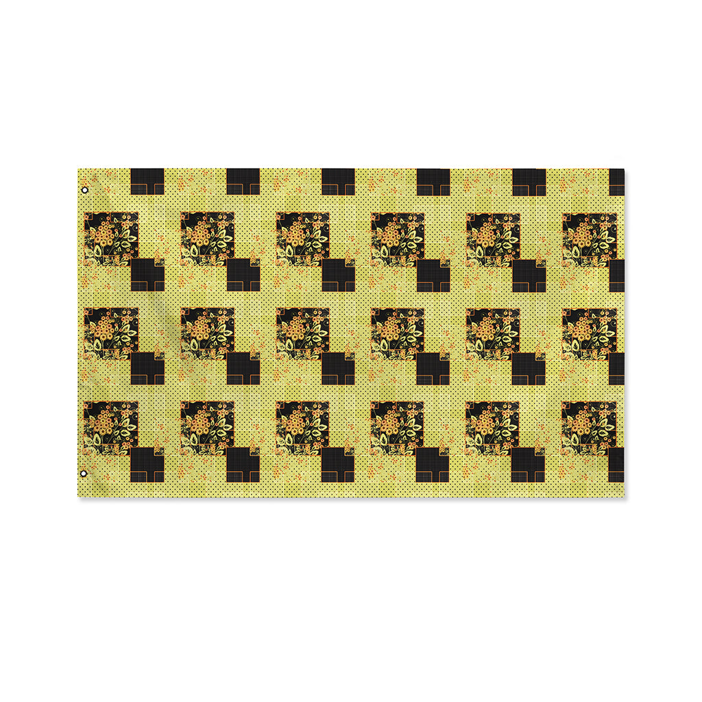 Vintage Flower Patchwork Pattern Print Polyester Flag