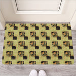 Vintage Flower Patchwork Pattern Print Rubber Doormat