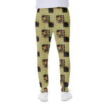 Vintage Flower Patchwork Pattern Print Scuba Joggers