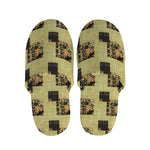Vintage Flower Patchwork Pattern Print Slippers