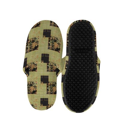 Vintage Flower Patchwork Pattern Print Slippers