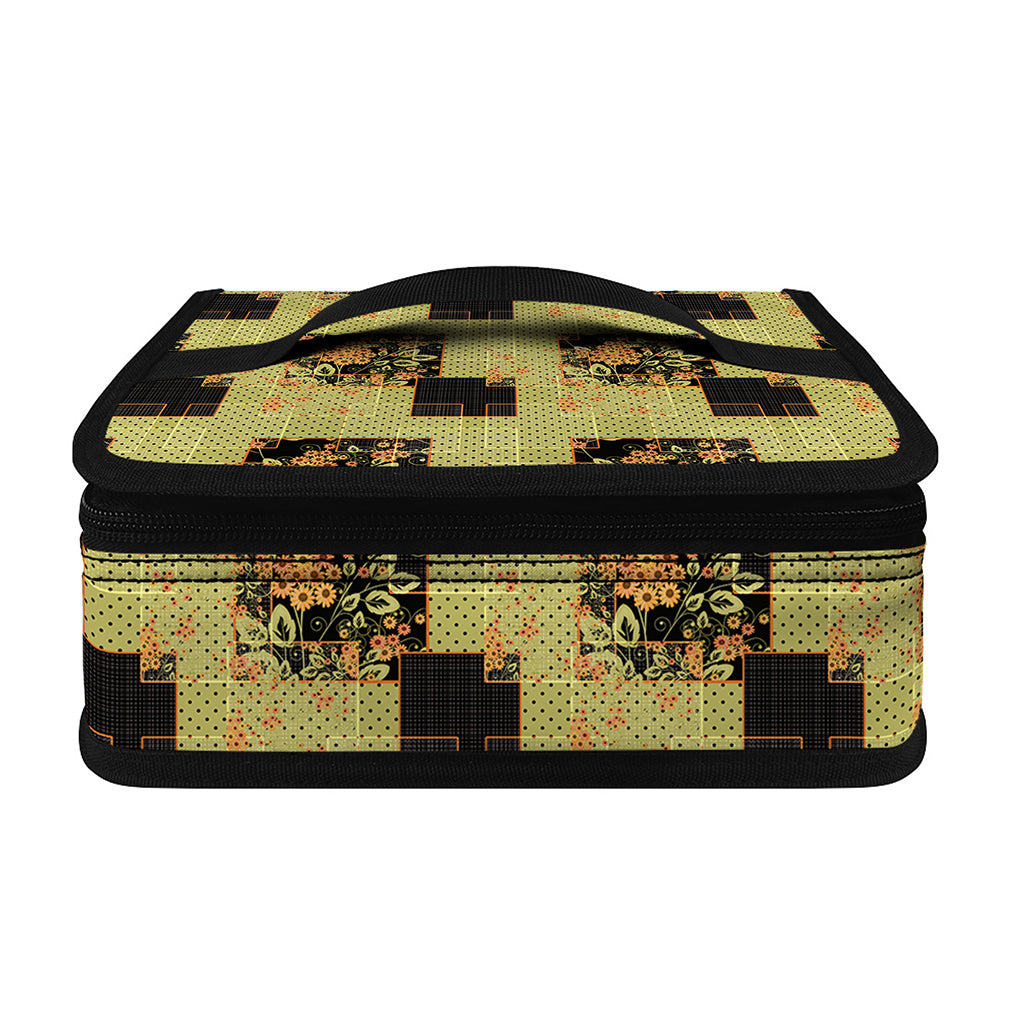 Vintage Flower Patchwork Pattern Print Small Lunch Bag