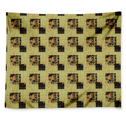 Vintage Flower Patchwork Pattern Print Tapestry