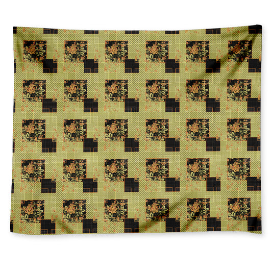 Vintage Flower Patchwork Pattern Print Tapestry