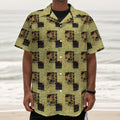 Vintage Flower Patchwork Pattern Print Textured Short Sleeve Shirt