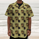 Vintage Flower Patchwork Pattern Print Textured Short Sleeve Shirt