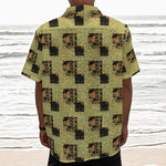 Vintage Flower Patchwork Pattern Print Textured Short Sleeve Shirt