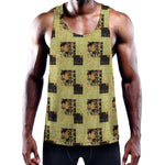 Vintage Flower Patchwork Pattern Print Training Tank Top
