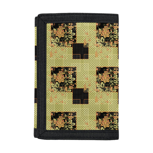 Vintage Flower Patchwork Pattern Print Trifold Wallet