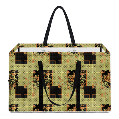 Vintage Flower Patchwork Pattern Print Utility Tote Bag