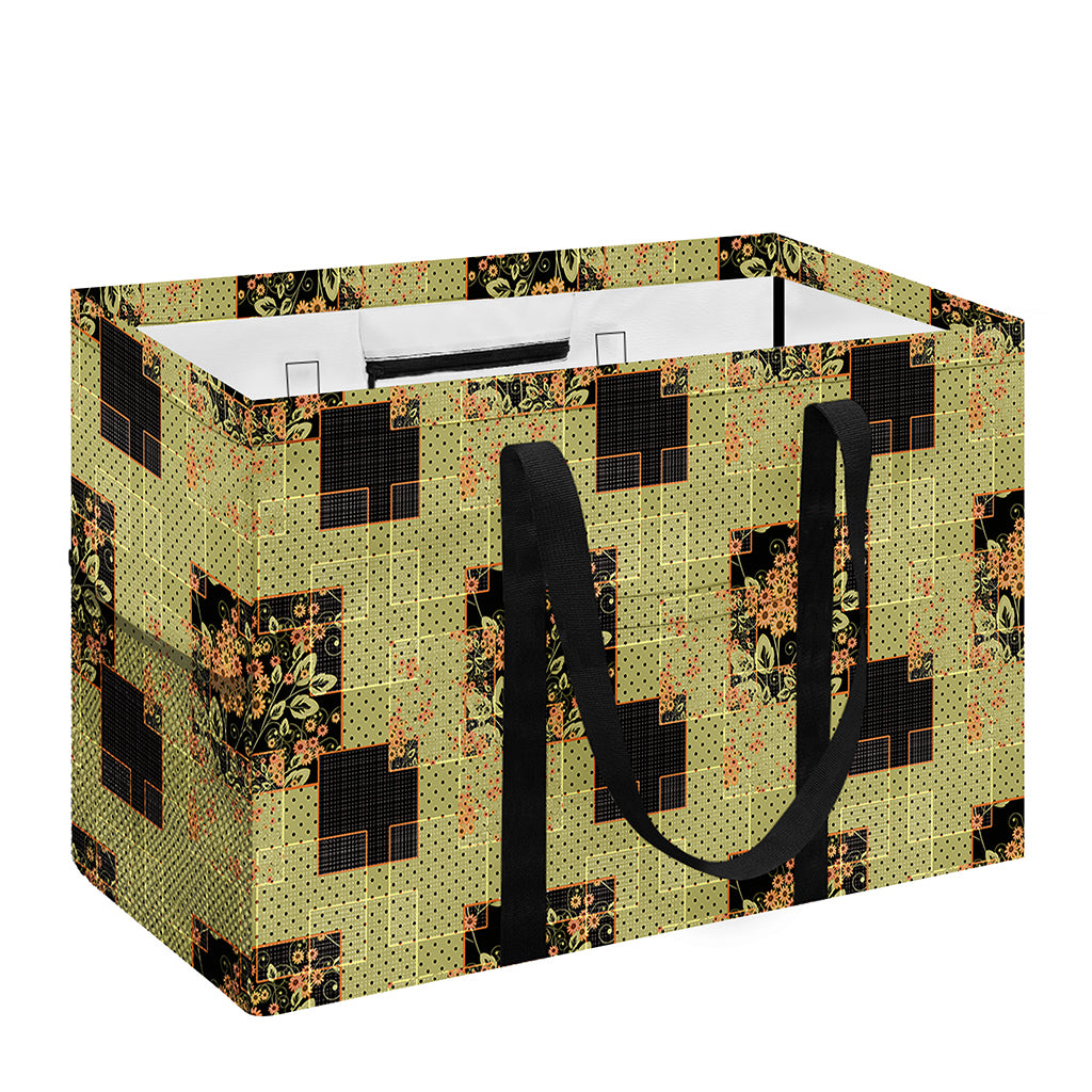 Vintage Flower Patchwork Pattern Print Utility Tote Bag