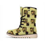 Vintage Flower Patchwork Pattern Print Winter Boots