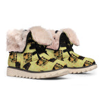 Vintage Flower Patchwork Pattern Print Winter Boots