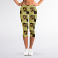 Vintage Flower Patchwork Pattern Print Women's Capri Leggings