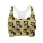 Vintage Flower Patchwork Pattern Print Women's Sports Bra
