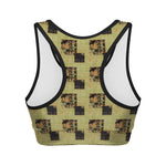 Vintage Flower Patchwork Pattern Print Women's Sports Bra