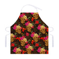 Vintage Flowers Skull Pattern Print Adjustable Apron