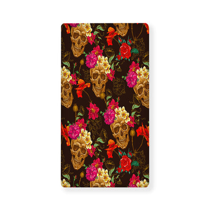 Vintage Flowers Skull Pattern Print Baby Crib Sheet