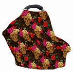 Vintage Flowers Skull Pattern Print Baby Seat Cover