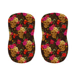 Vintage Flowers Skull Pattern Print Bar Stool Covers