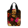 Vintage Flowers Skull Pattern Print Bible Tote Bag