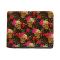 Vintage Flowers Skull Pattern Print Bifold Wallet