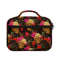 Vintage Flowers Skull Pattern Print Briefcase Bible Bag