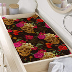 Vintage Flowers Skull Pattern Print Changing Pad Cover