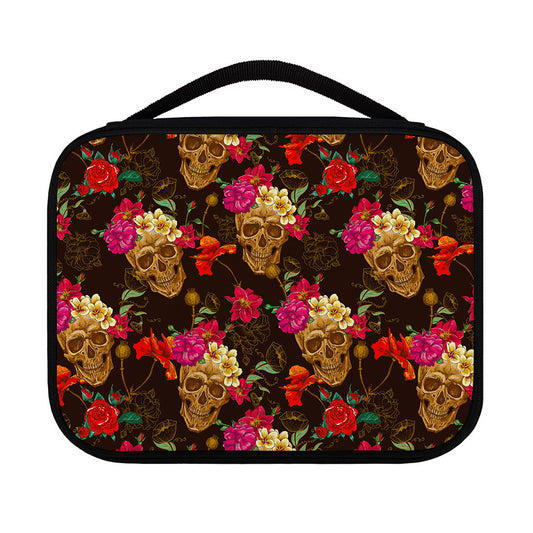 Vintage Flowers Skull Pattern Print Classic Bible Case