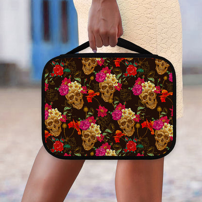 Vintage Flowers Skull Pattern Print Classic Bible Case