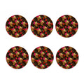 Vintage Flowers Skull Pattern Print Coaster Set
