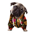 Vintage Flowers Skull Pattern Print Dog Zip Up Hoodie