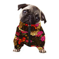 Vintage Flowers Skull Pattern Print Dog Zip Up Jacket